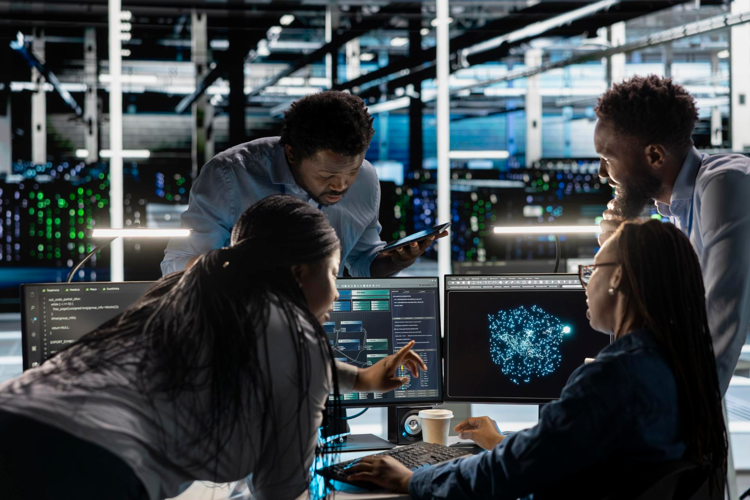 IT professionals managing modern healthcare infrastructure systems to support clinical operations